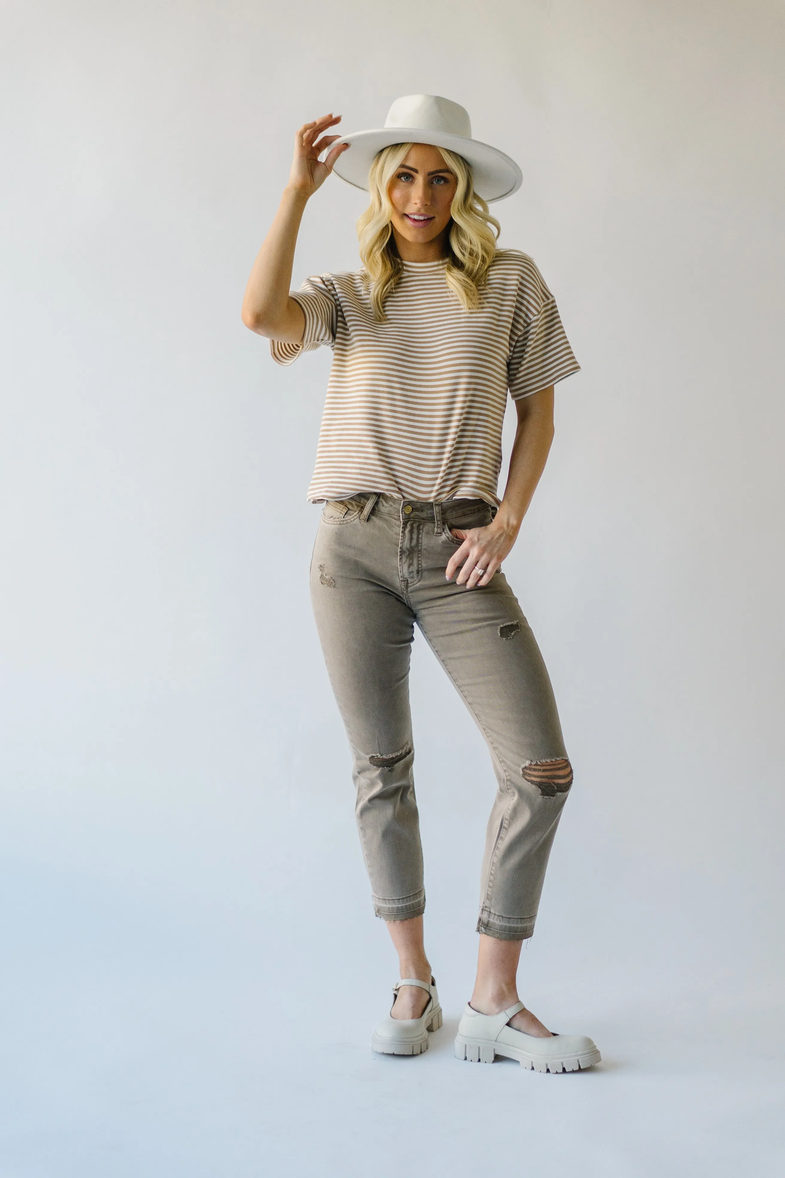 Super High Rise Straight Jean in Taupe