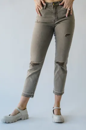 Super High Rise Straight Jean in Taupe