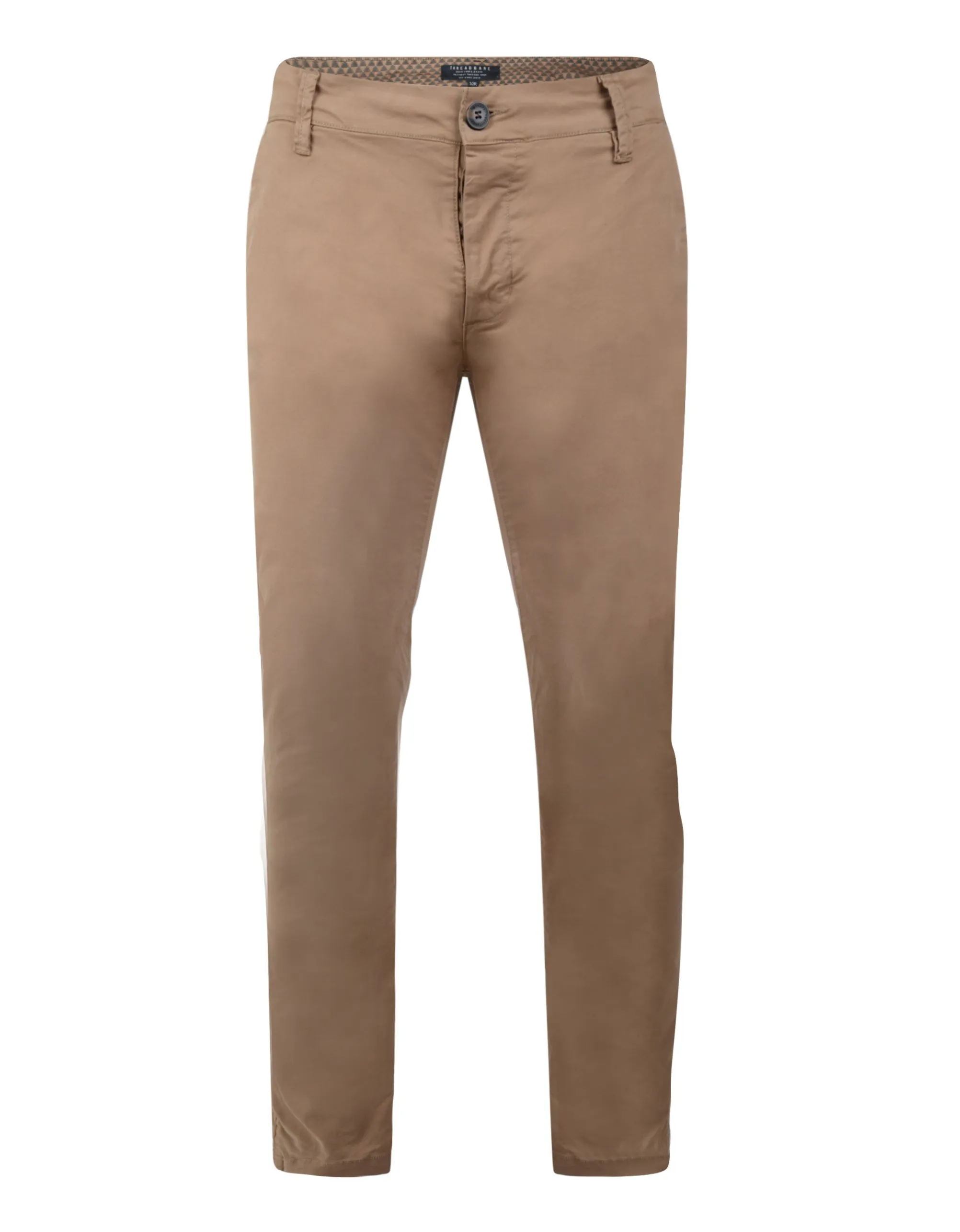 Saloon Slim Fit Cotton Chinos Dark Stone by Threadbare