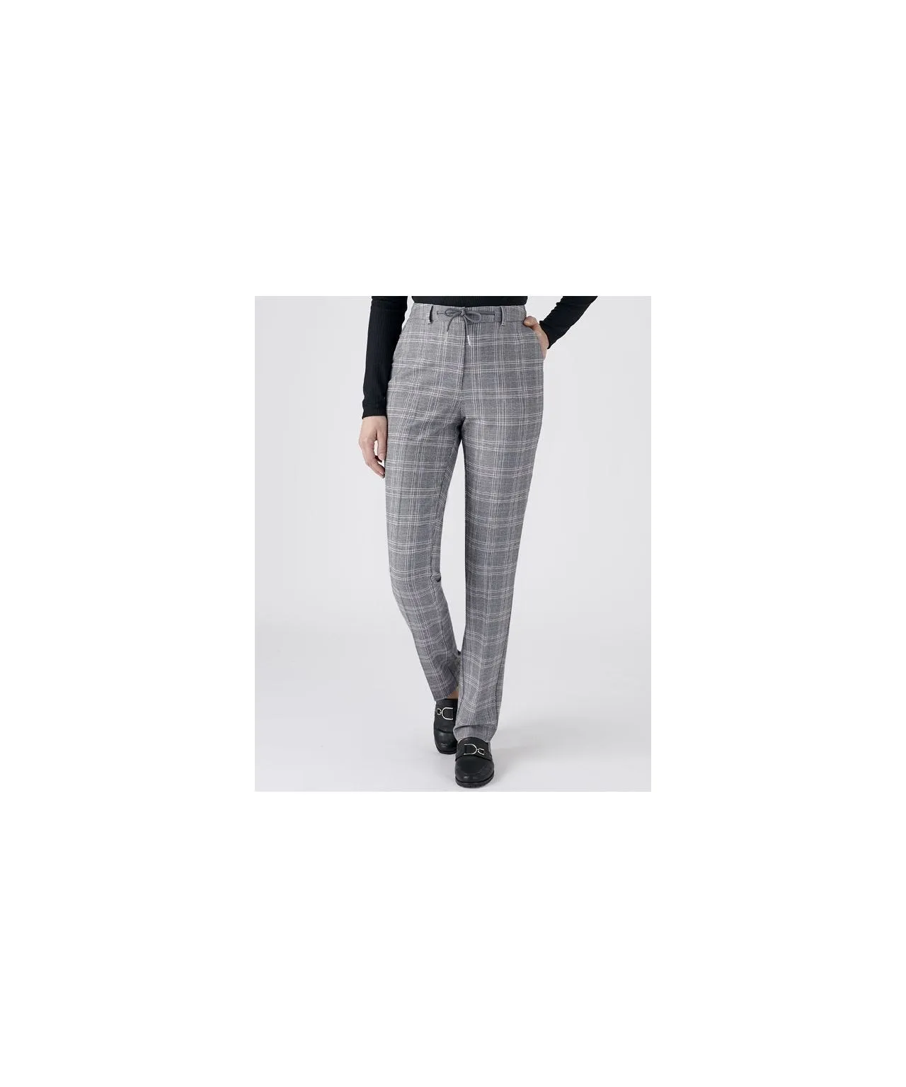 Check Tie-waist Trousers Detail