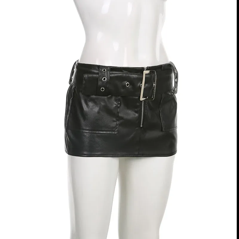 Sexy Synthetic Leather Mini Skirt