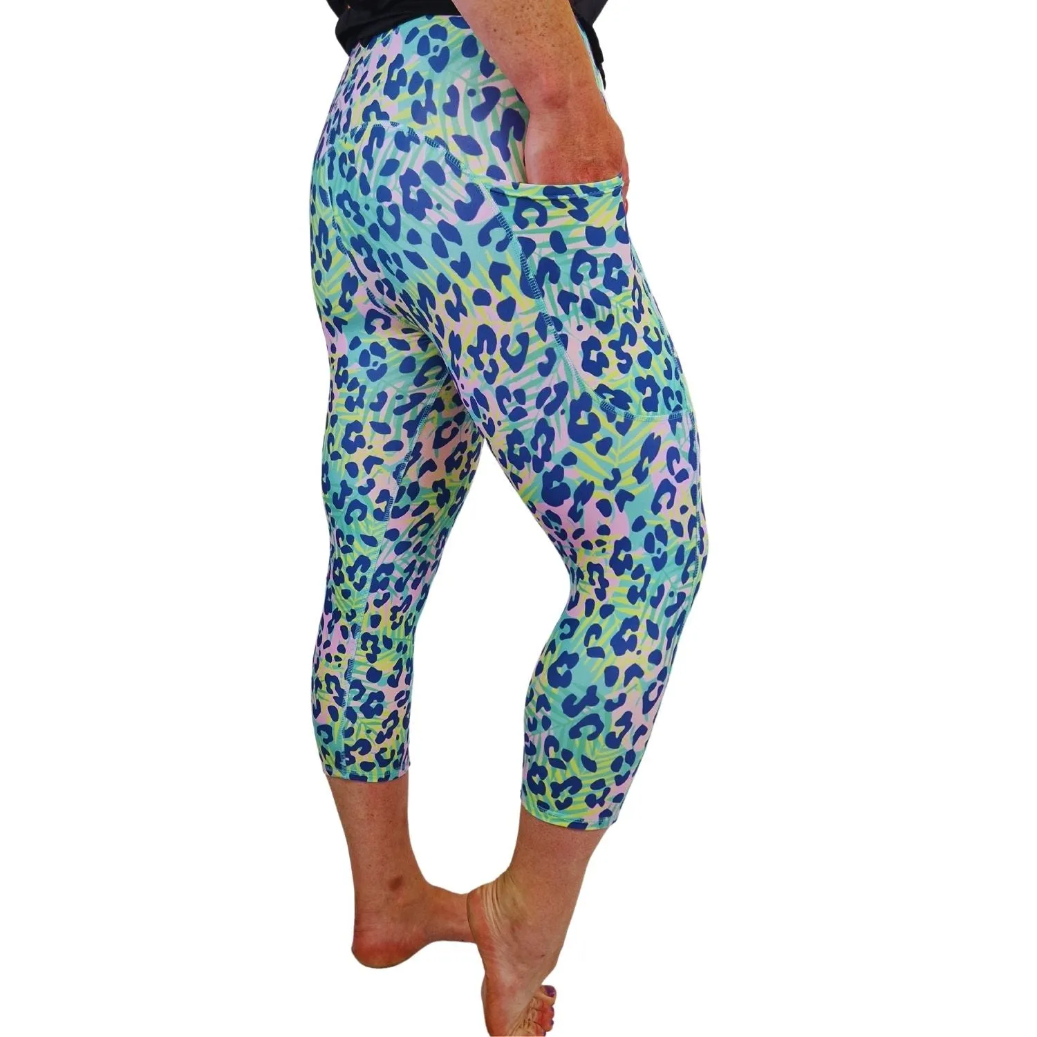 Tropical Leopard SCULPT Yoga Capri Leggings