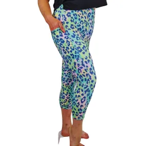 Tropical Leopard SCULPT Yoga Capri Leggings