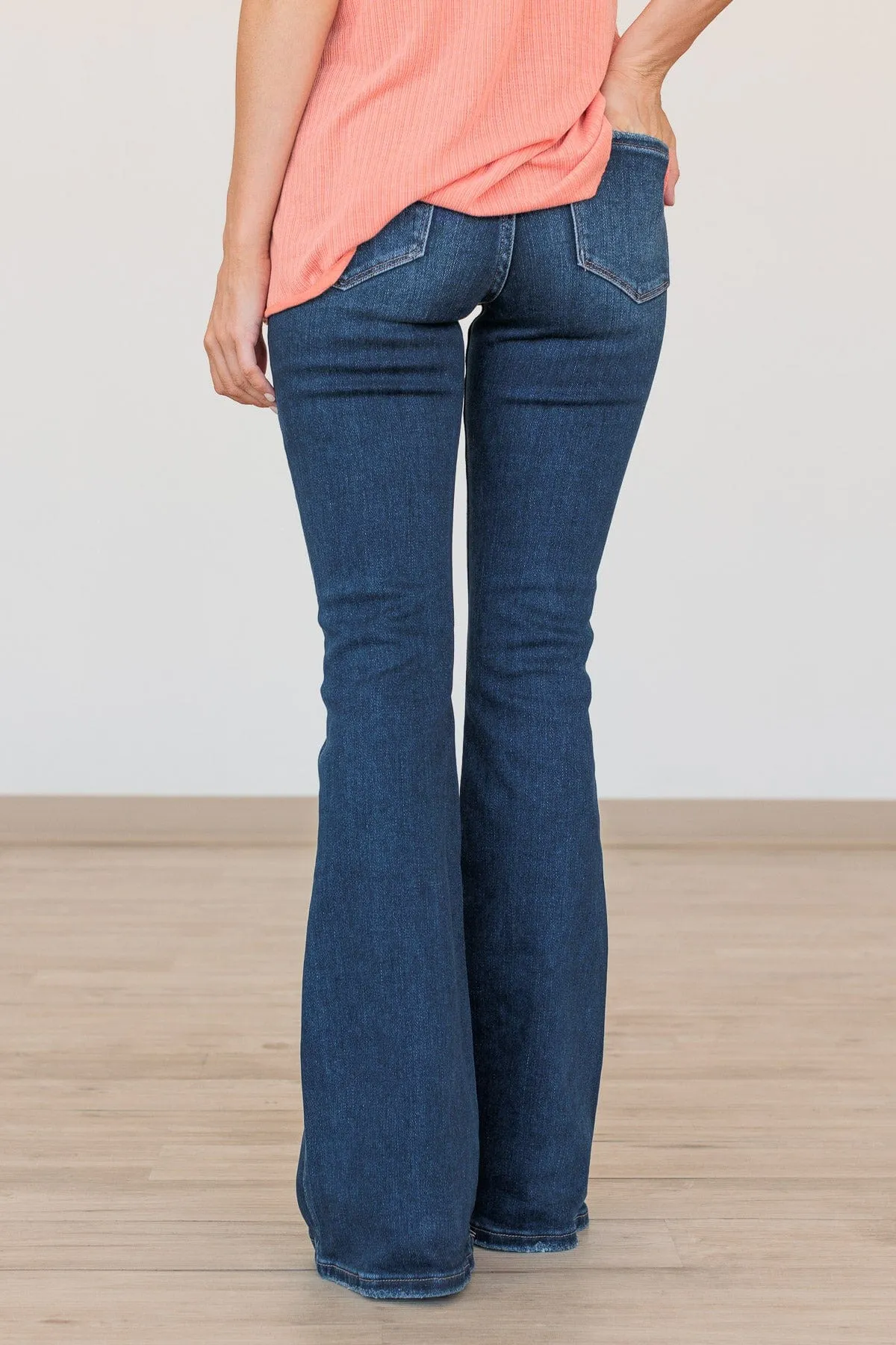 Vervet Mid-Rise Flare Jeans- Elsa Wash