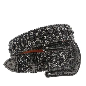 Unisex Casual Rhinestone Diamond Studded Belt