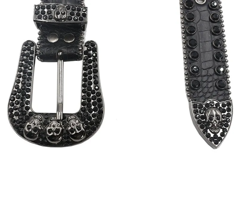 Unisex Casual Rhinestone Diamond Studded Belt