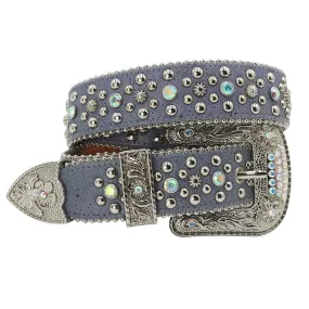 Crystal Pin Buckle Diamond Rhinestones Belt in Synthetic Leather for All Genders