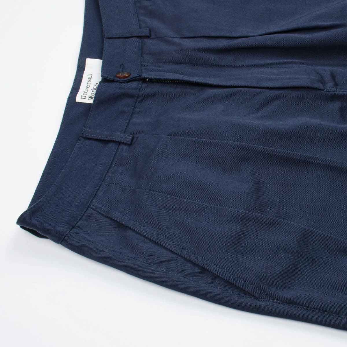 Navy Double Pleat Pant Twill