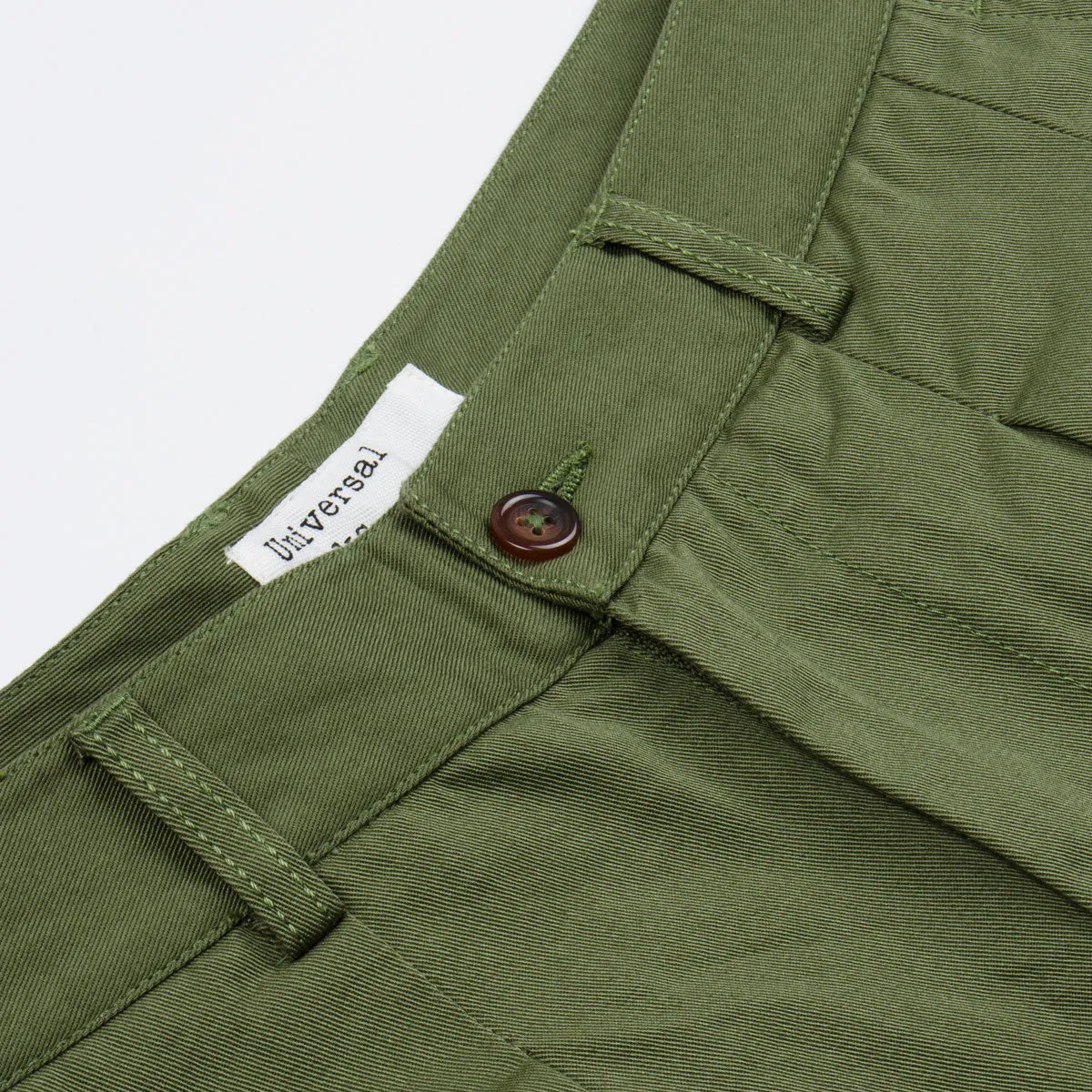 Light Olive Double Pleat Pant Twill