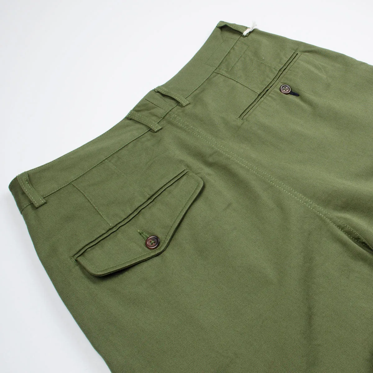 Light Olive Double Pleat Pant Twill