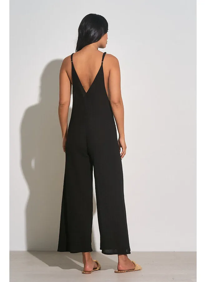 Stylish V-Neck Jumpsuit With Convenient Pockets