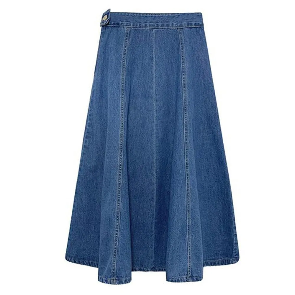 Long Denim Vintage High Waist Jeans Skirts