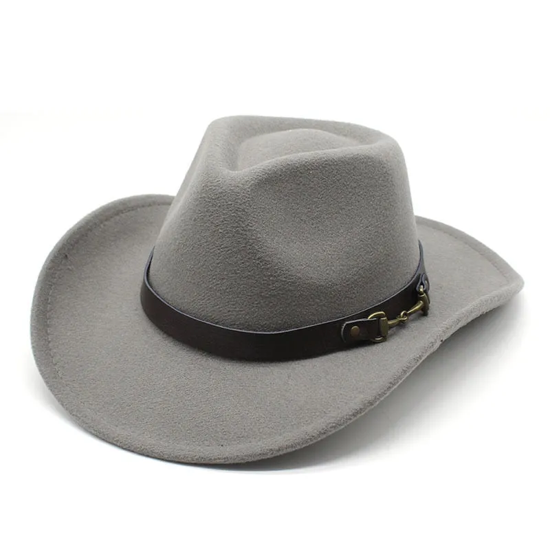 Vintage Wide Brim Cowboy Hat with Formal Belt