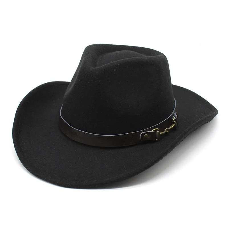 Vintage Wide Brim Cowboy Hat with Formal Belt