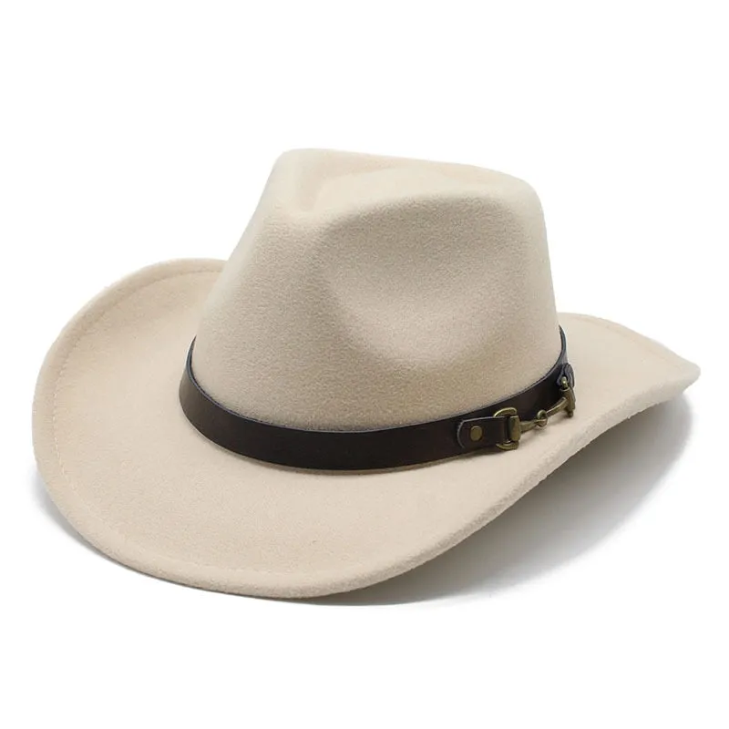 Vintage Wide Brim Cowboy Hat with Formal Belt