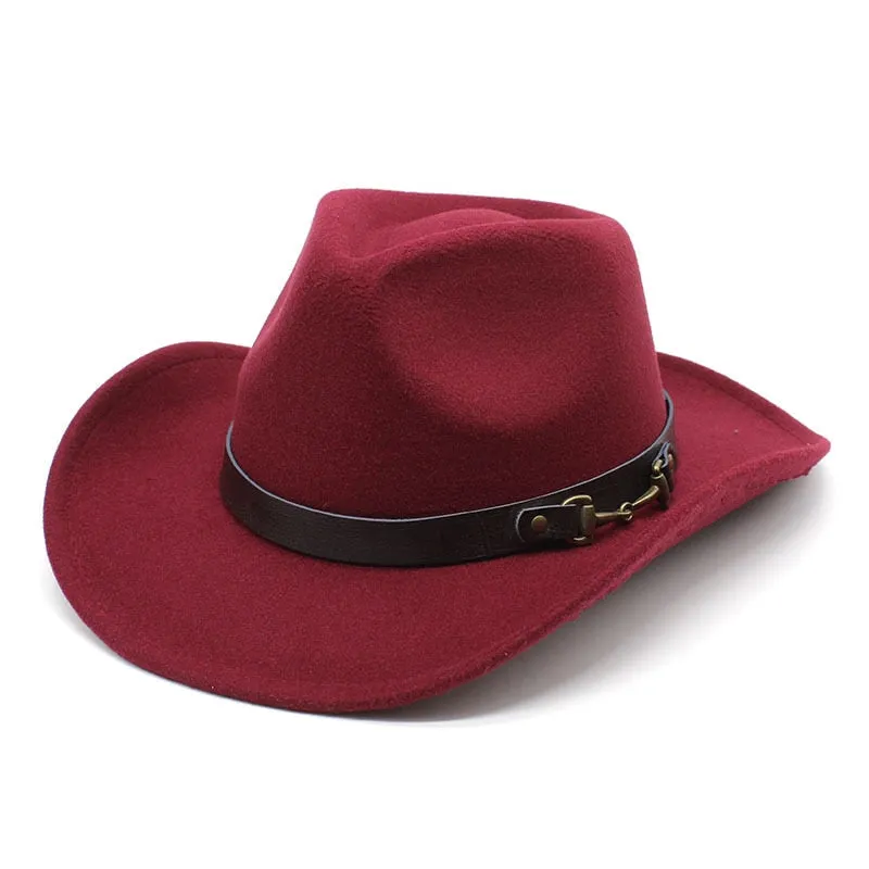 Vintage Wide Brim Cowboy Hat with Formal Belt