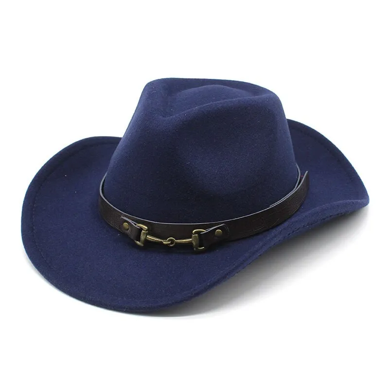 Vintage Wide Brim Cowboy Hat with Formal Belt