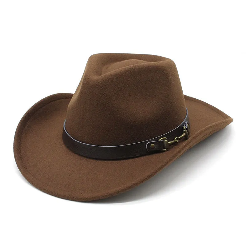 Vintage Wide Brim Cowboy Hat with Formal Belt