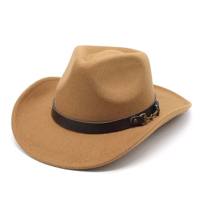 Vintage Wide Brim Cowboy Hat with Formal Belt