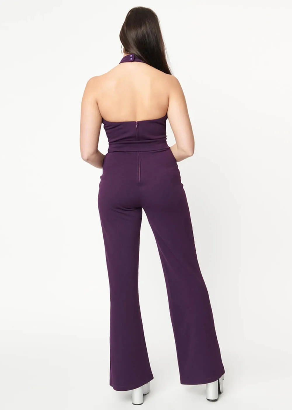 Unique Vintage Purple Pink Smak Parlor 70's Glamor Jumpsuit Goddess