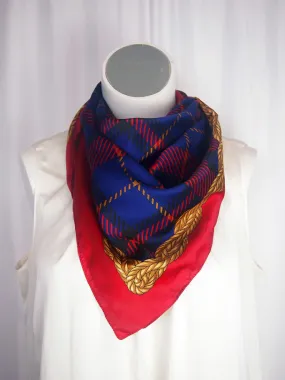 Plaid Scarf in Red and Blue from Vintage Tie Rack