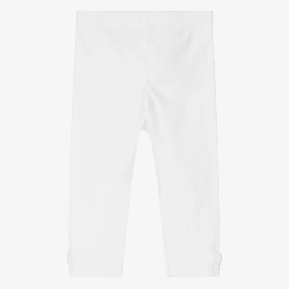 White Cotton Leggings for Girls