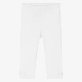 White Cotton Leggings for Girls