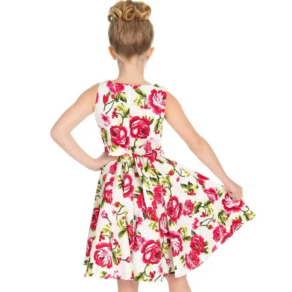 White Rose Floral Party Dress