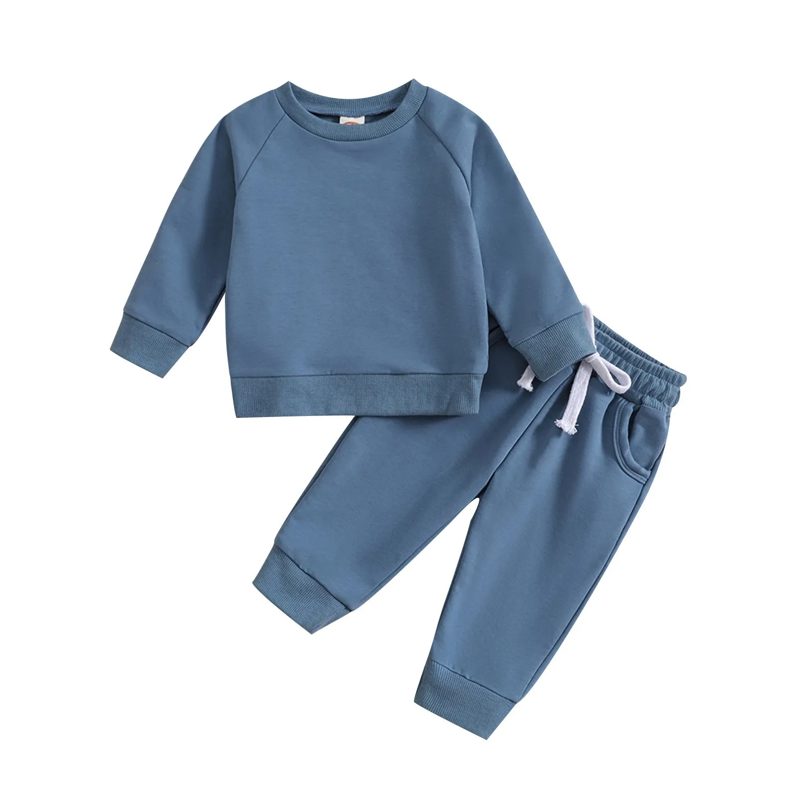 Wholesale 231130153 - 2 Pieces Set Baby Kid Boys Solid Color Tops And Pants