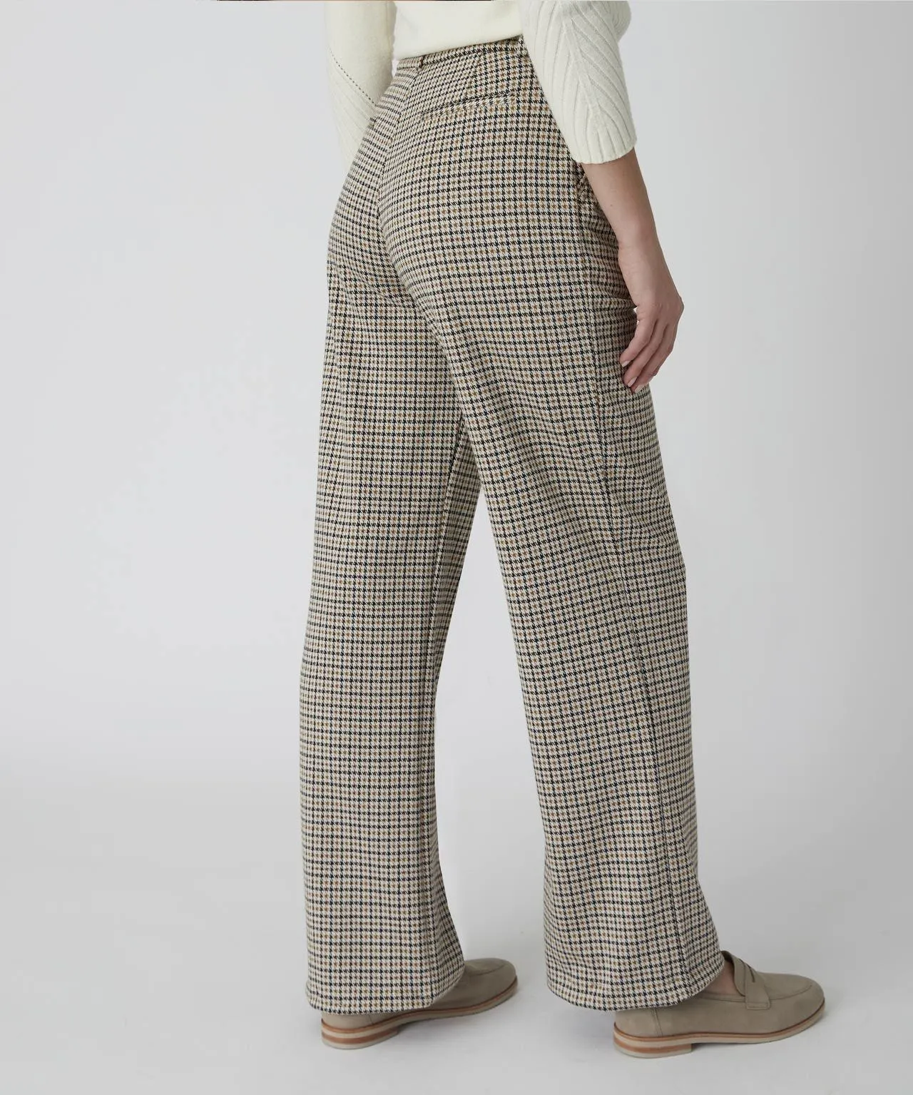 Wide-leg Check Trousers