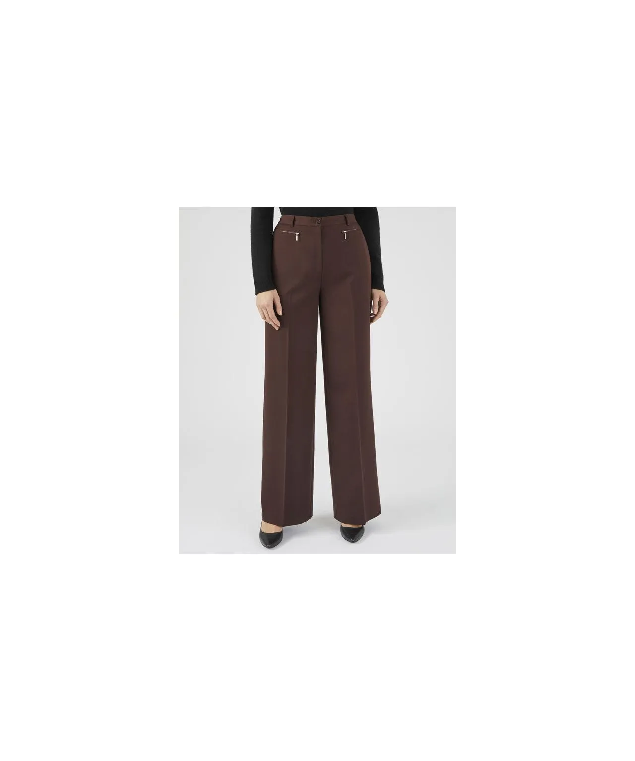 Wide Leg Trousers Stretch Waist