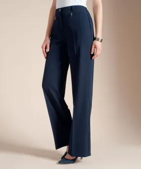 Wide Leg Trousers Stretch Waist