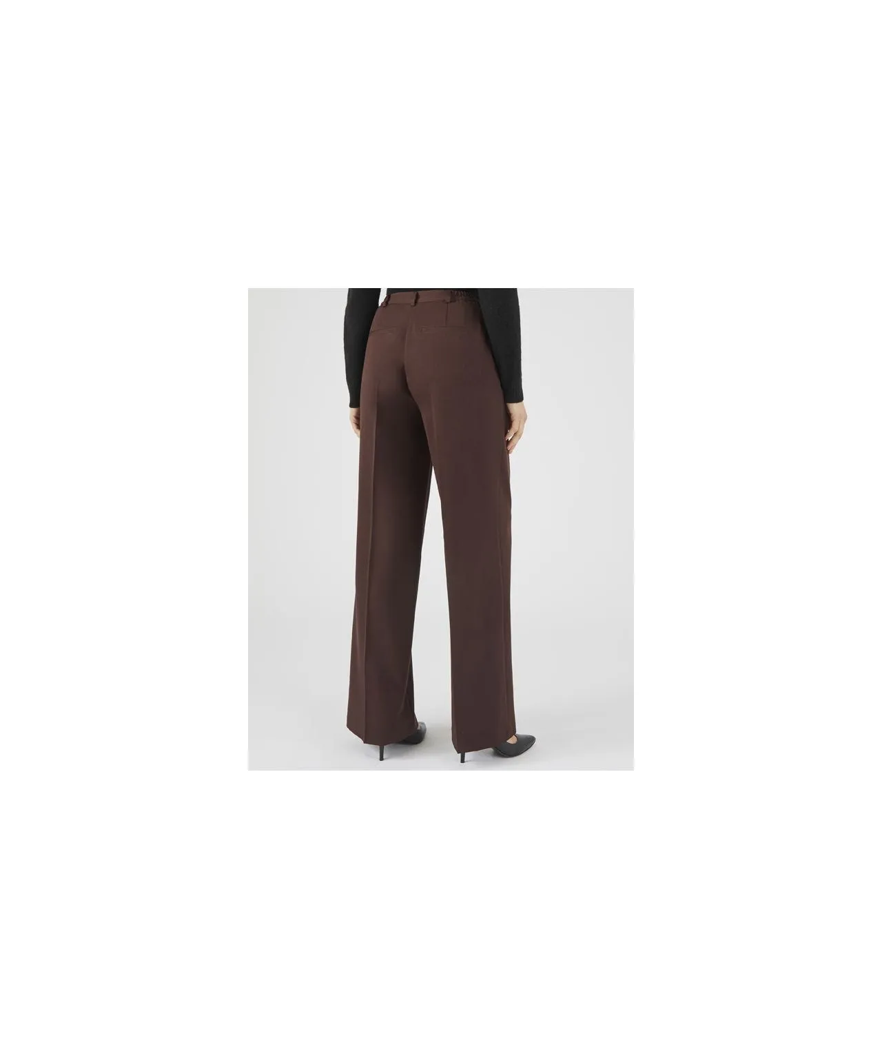 Wide Leg Trousers Stretch Waist