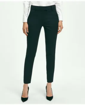 Women's Black Stretch Merino Wool Tuxedo Pants