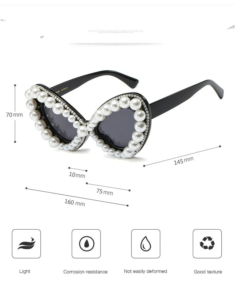 Cat Eye Sunglasses with Rhinestone Details