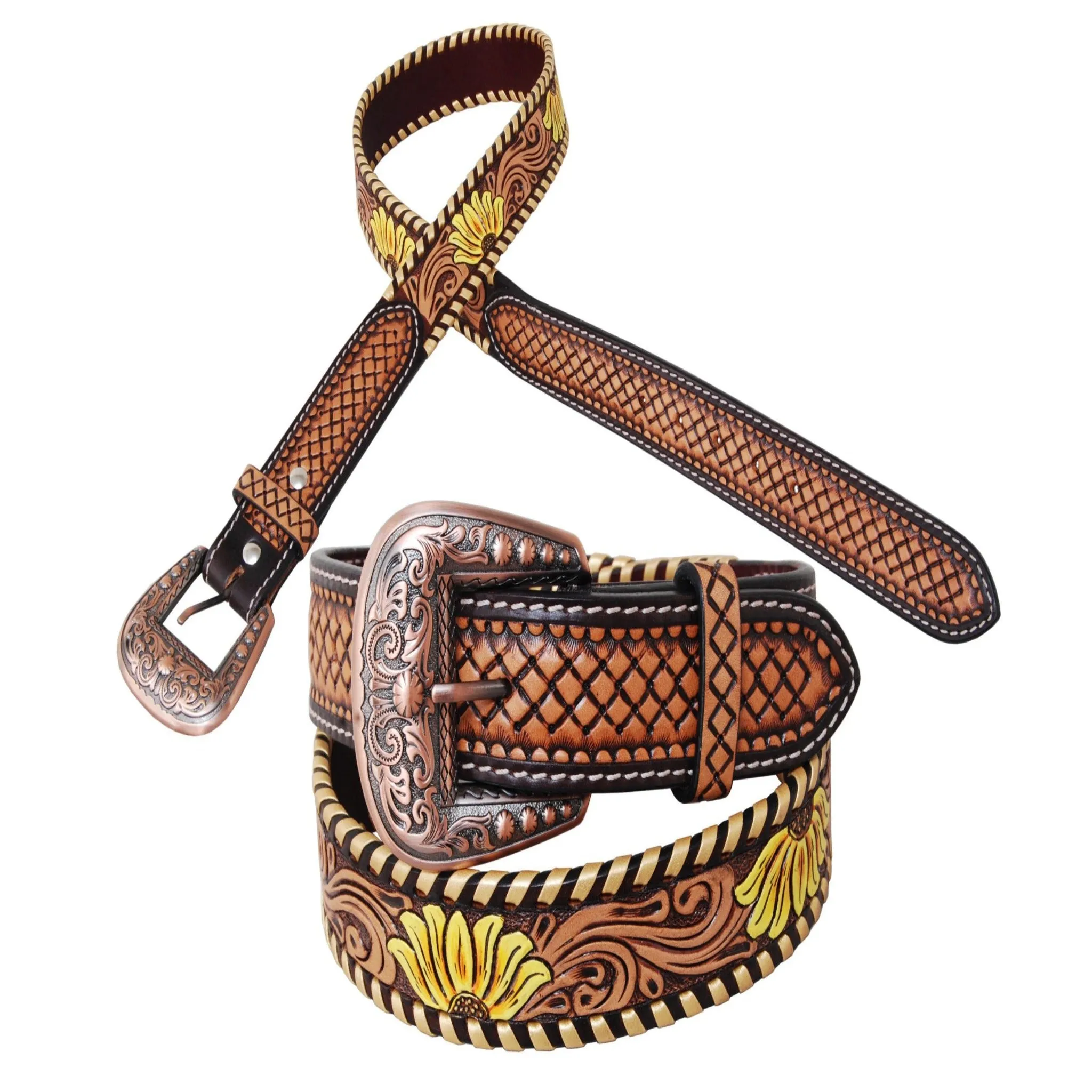 Rafter T Ranch Women's Sunflower Tooled Belt