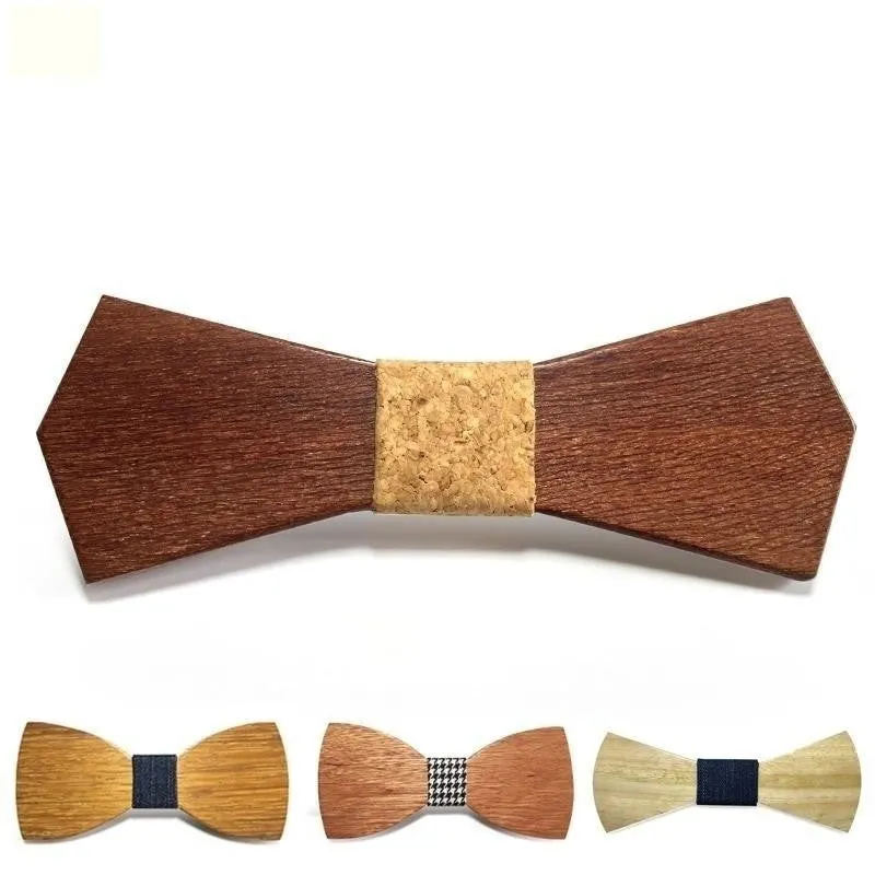 Wedding Event Accessory: Wooden Butterfly Bowties Neckties for All Genders