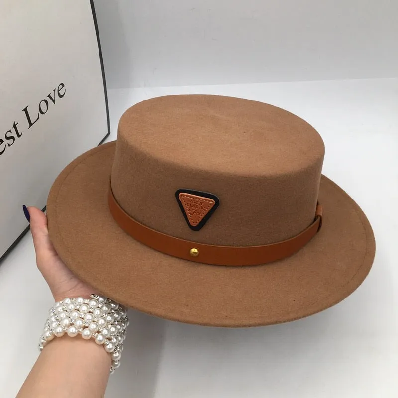 Wool Triangle Mark Wide Brim Hat