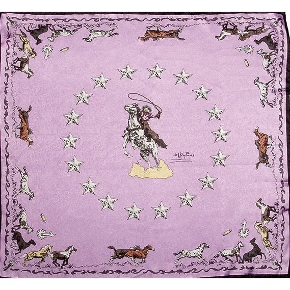 Wyoming Traders Lavender Mustang Silk Scarf