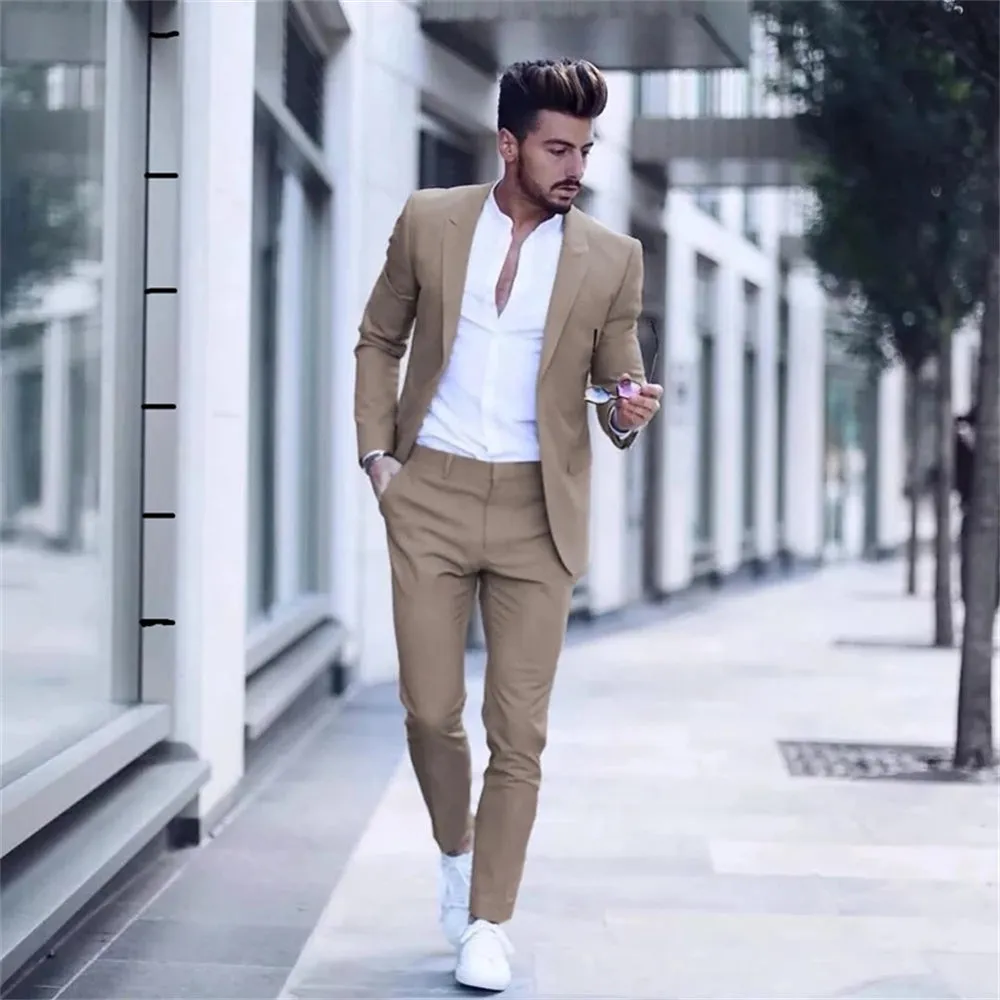 2022 Casual Fashion Luxurious Men's Wedding Suit with Slim Fit