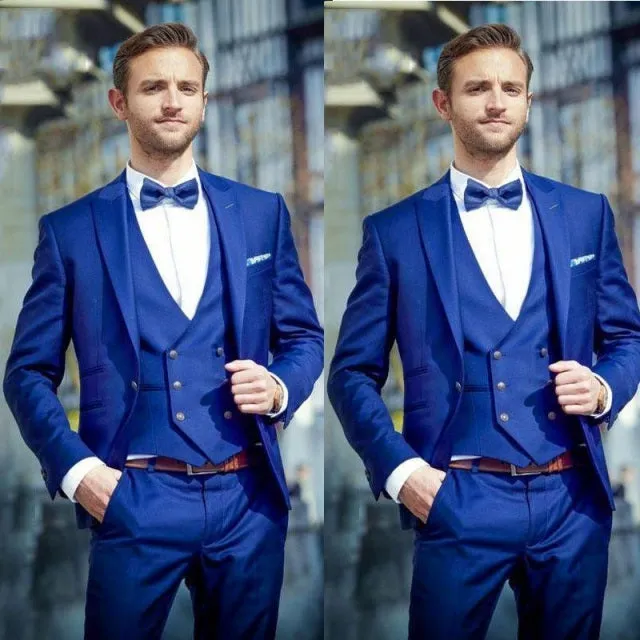 2022 Business Slim Fit Italian Costume Homme Suit in Royal Blue