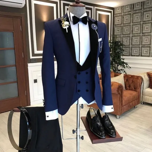 2022 Business Slim Fit Italian Costume Homme Suit in Royal Blue