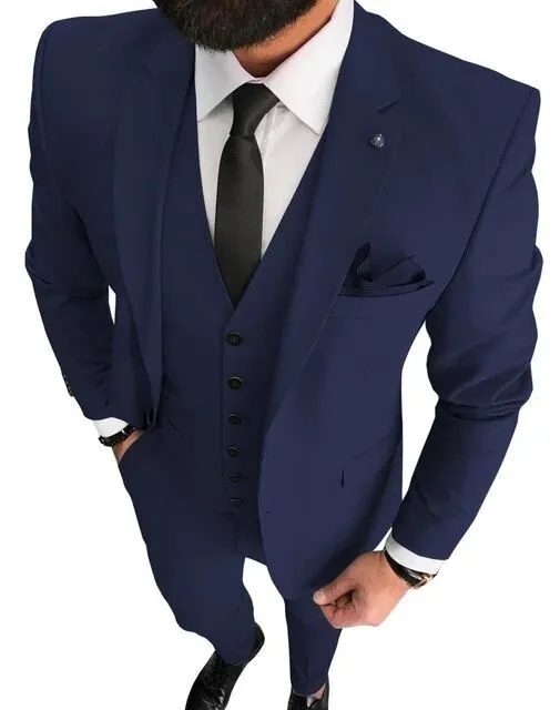 2022 Business Slim Fit Italian Costume Homme Suit in Royal Blue