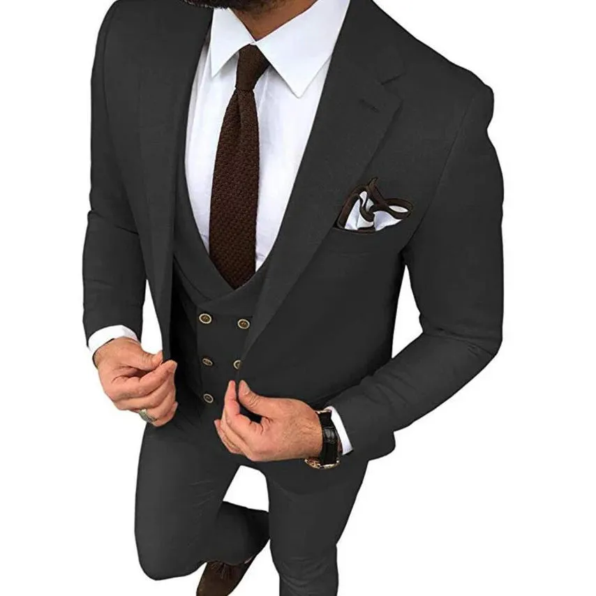 Stripe Men's Blazer Slim Fit Tuxedos Costume Homme Suit