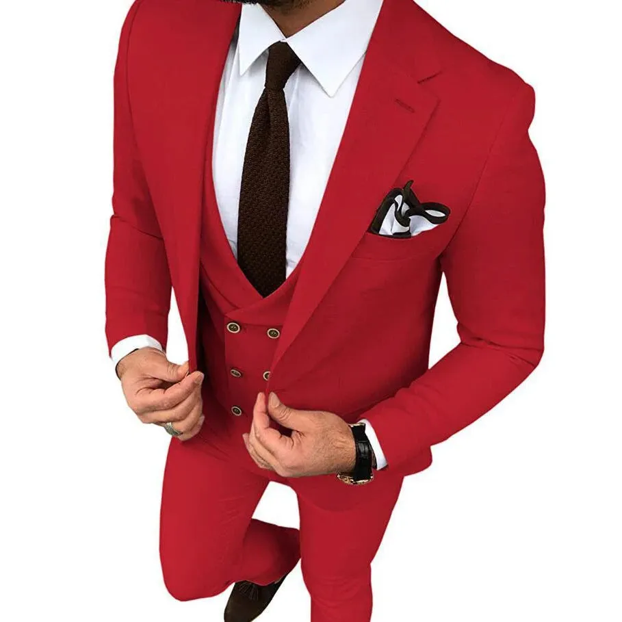 Stripe Men's Blazer Slim Fit Tuxedos Costume Homme Suit