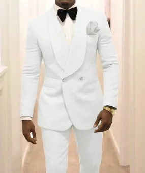 Custom White Pattern Groom Tuxedo Set for Wedding