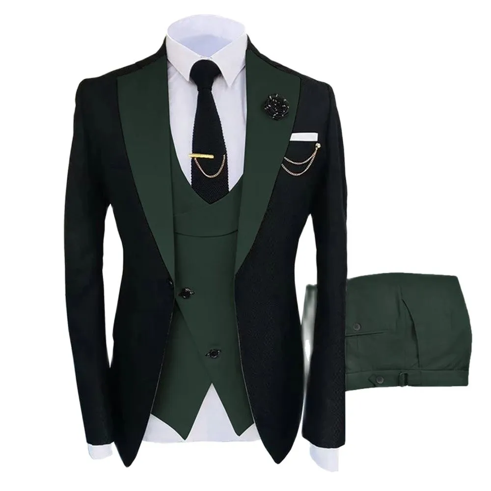 Slim Fit Tweed Business Suit for Best Man at Party