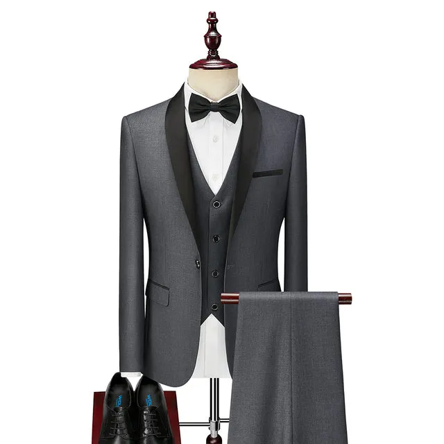 Men's Slim Fit Tuxedos for Business Party Groom Wedding Prom Dinner