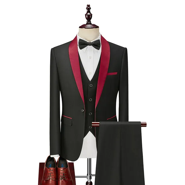 Men's Slim Fit Tuxedos for Business Party Groom Wedding Prom Dinner