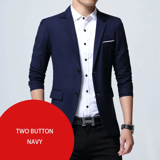 Korean Style Spring Autumn Men's Jacket Suit with One Button